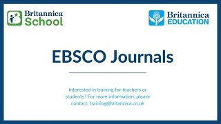Accessing EBSCO Journals through Britannica School