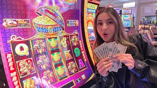 Will Her Winning Strategy Work On This Dancing Drums Prosperity Slot Machine In Las Vegas?!??