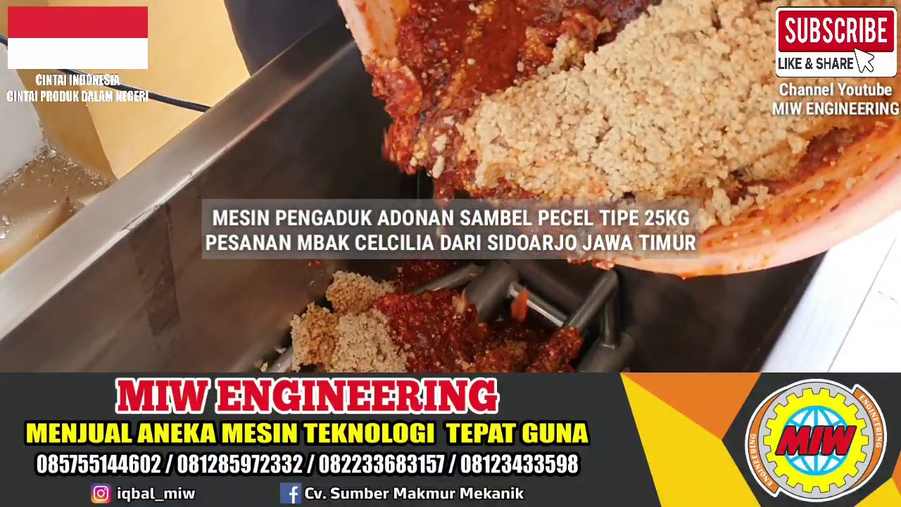 Mesin Aduk Bumbu Sambel Pecel Tipe 25kg - Mesin Pencampur Sambel Pecel Murah Di Kediri Indonesia