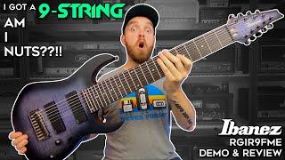 My First 9 String Guitar Ibanez RGIR9FME Demo amp Review
