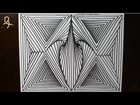 How to Draw Amazing 3D Line Illusion Patterns | Satisfying and Relaxing Drawing