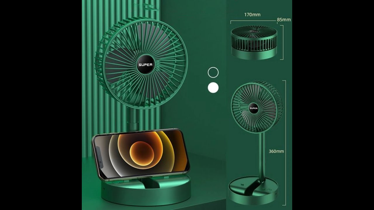 Portable Desk Fan Usb Rechargeable With 3 Modes Folding Fan