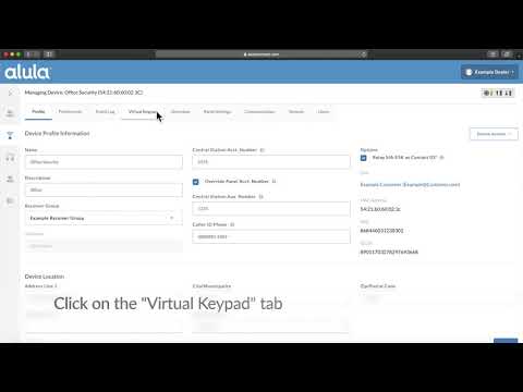 AlulaConnect BAT-Connect Tutorial 4: Virtual Keypad