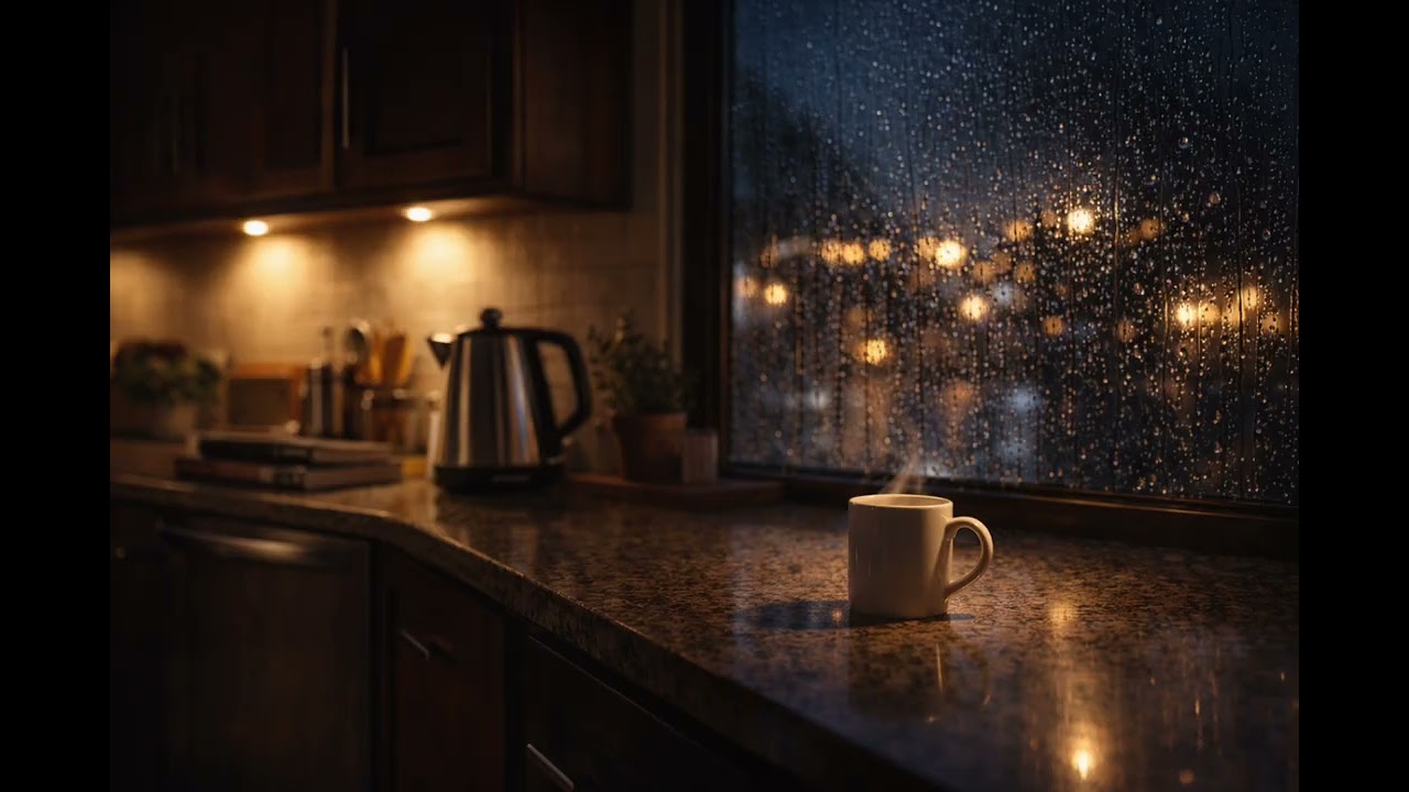 【深夜のキッチン×雨音】作業・睡眠用環境音｜60分｜No Music