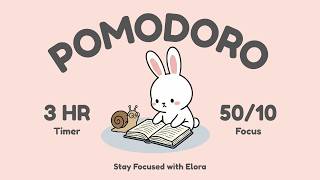 3 Hour Study with Me | Pomodoro Timer 50/10 | Deep Focus | Lofi Music