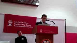 Peter Riley '13 speaks about Prep at the Freshman Parent Reception