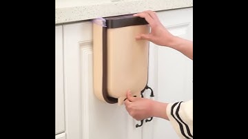 Folding Trash Bins，Cubo de basura colgante para puerta de armario de cocina