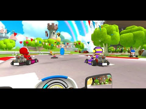 VR Karts (PSVR) gameplay - Tutorial and full Cup