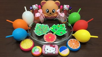 Making Slime with Super Cute Balloons & Mixing with Play Foam !!