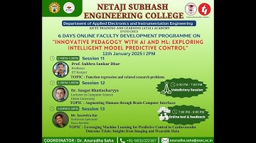 ATAL FDP on Innovative Pedagogy with AI & ML: Exploring Intelligent Model Predictive Control D6|VS