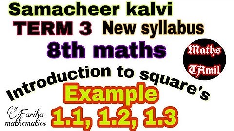 8th maths TERM 3 example 1.1, 1.2, 1.3/SAMACHEER-KALVI /FARIHA MATHEMATICS