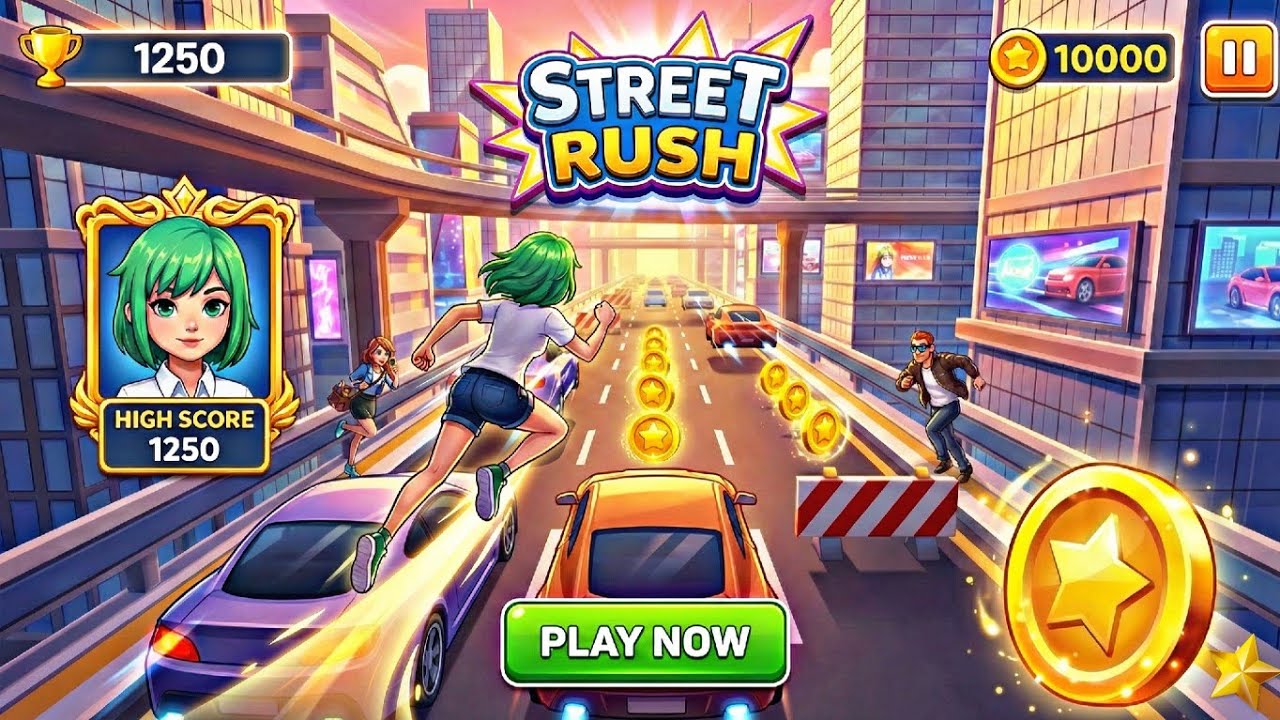 Street Rush runner gameplay 😨 is best graphic 