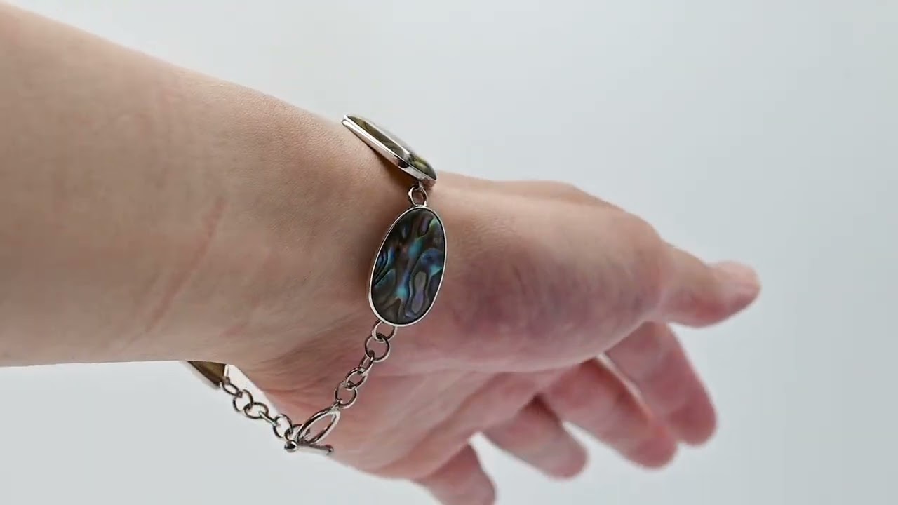 Mother Of Pearl Inlay Bold Panel Link Bracelet / Denmark | DÉMODÉ