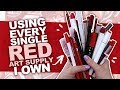 I SEE RED!! | Drawing Something Using Every RED PENCIL, MARKER, WATERCOLOR, ETC I Own.