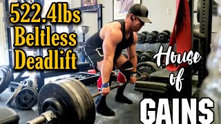 522.4lbs Beltless Deadlift