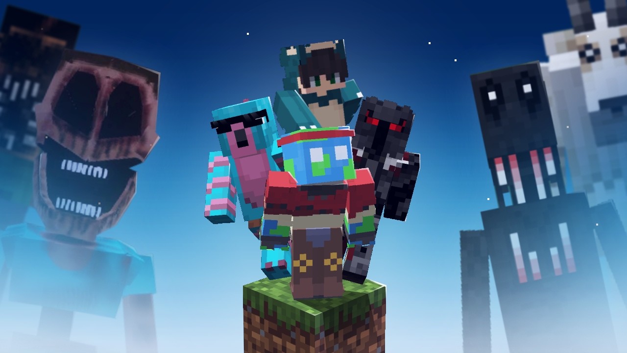 4 Idiots Survive EVERY Horror Mod on ONE BLOCK