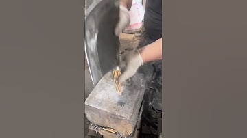 Knife Making: Installing a Wooden Handle on a Meat Cutter 101 #shorts