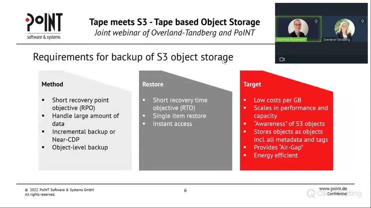 Tape meets S3 - Tape based Object Storage