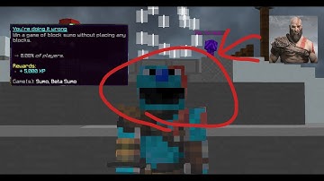 BlueElmo plays tries to win a game of Block Sumo on Bedwars Practice using no blocks