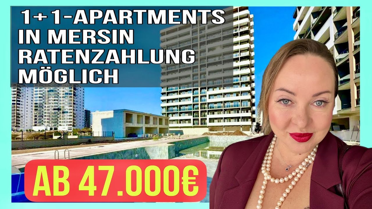 1+1-Apartments in Mersin mit Raten ab 47.000 €