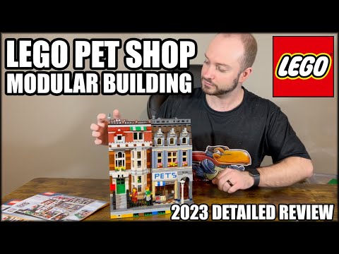 YouTube thumbnail: LEGO Pet Shop 10218 - Modular Building - 2023 Review - Does it hold up?