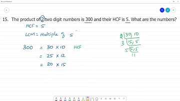 6 TN Maths Term II  1. Numbers   Exercise 1.3 15. The product of 2 two digit numbers is 300