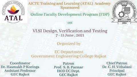 Talk on VLSI Design, Verification and Testing by Dr. Usha Mehta
