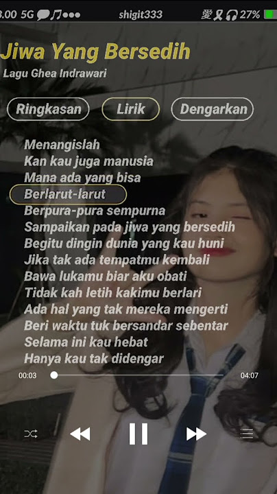 lirik lagu jiwa yang bersedih