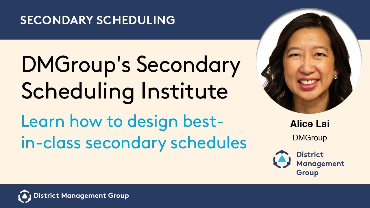 Dmgroup s secondary scheduling institute learn how to design best in