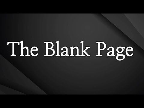 The Blank Page YouTube