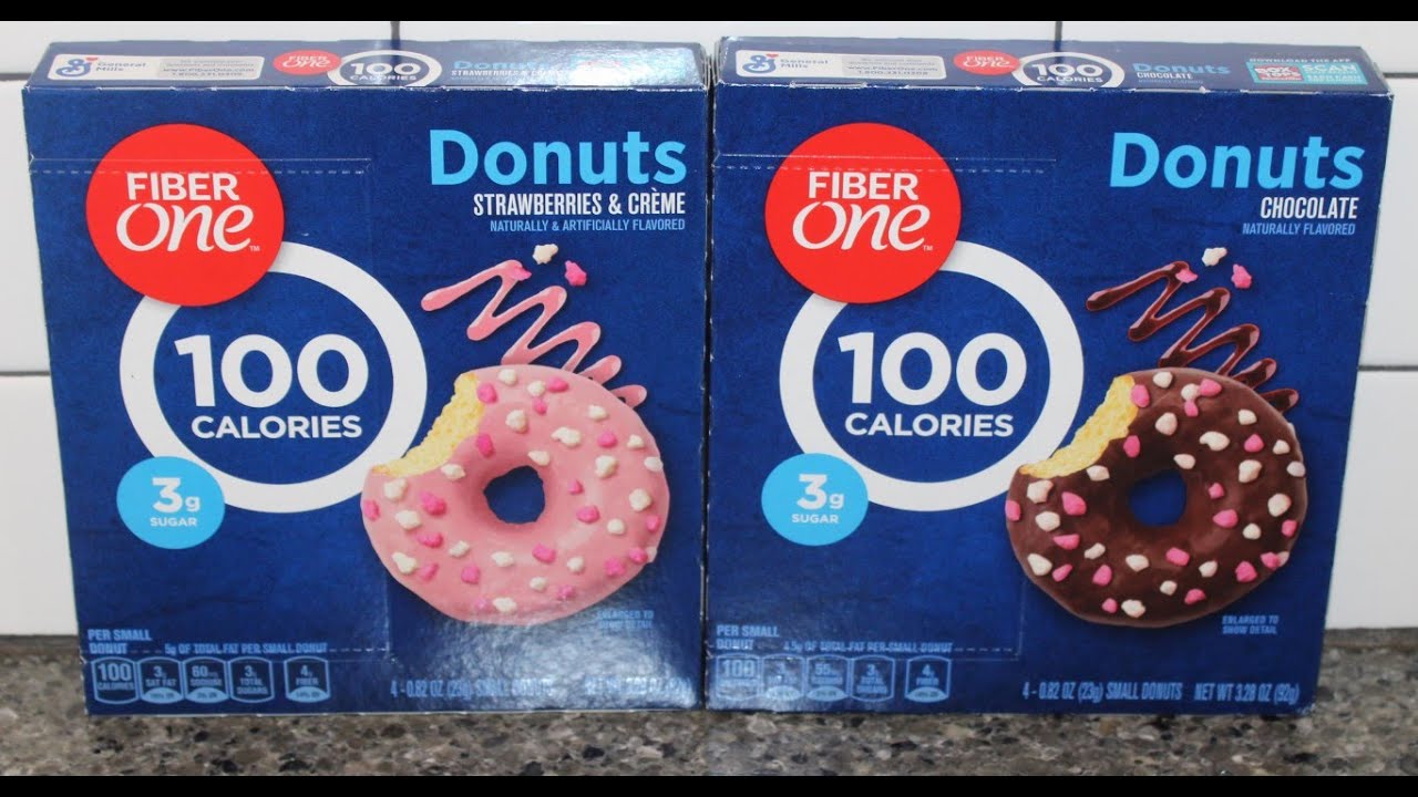 Fiber One 100 Calorie Donuts Strawberries & Crème and Chocolate Review YouTube