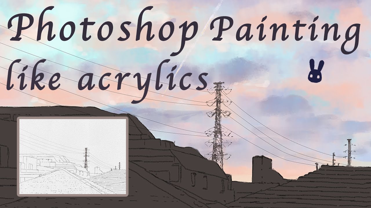 Photoshop painting a sunset like acrylics - YouTube