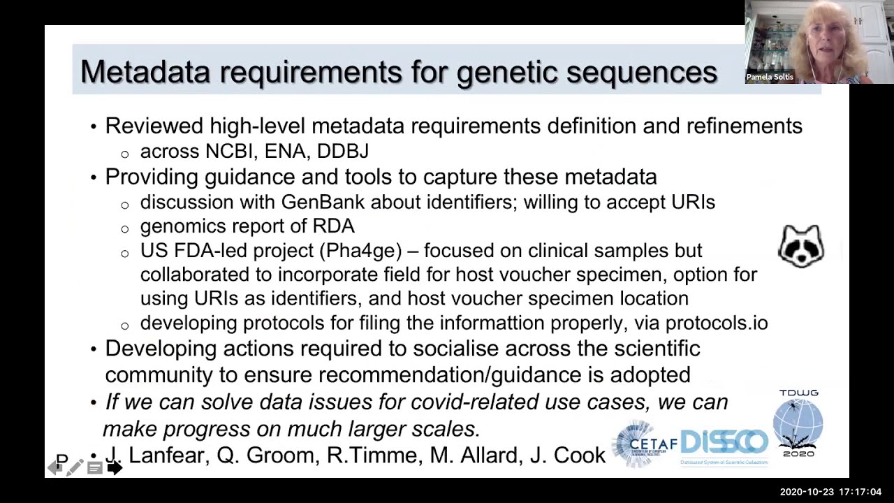 TDWG 2020: Collections to Mitigate & Prevent Zoonotic Disease: Data Mobilization/Integration - SYM05
