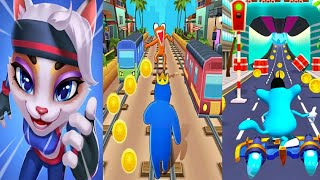 Runner Heros VS Rainbow Run:3D Running Game VS Oggy & Cockroaches Subway Run Gameplay screenshot 2