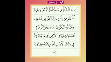 سورة الجاثية آيه 13-15 صوت الشيخ ماهر المعيقلي