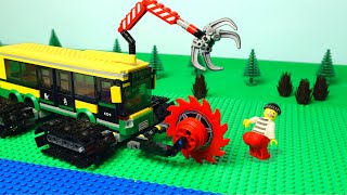 LEGO Wheels on the Bus change to tracks, Experimental trucks and cars build raiway for kids