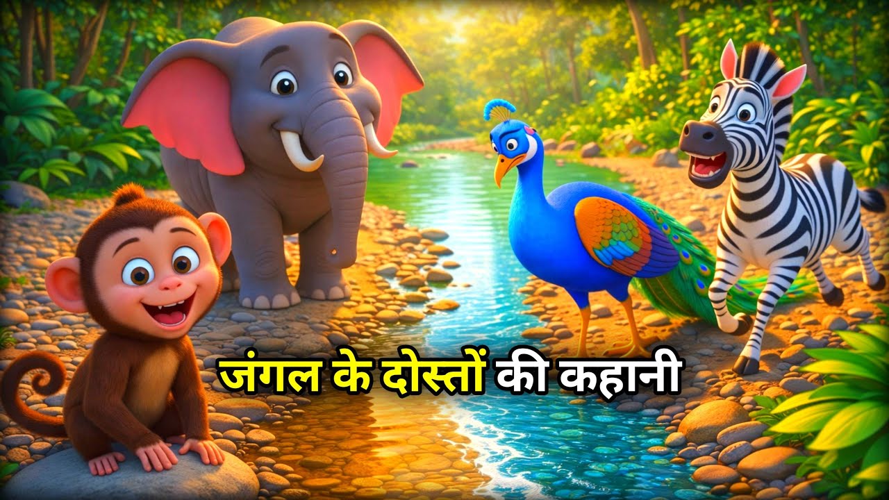 जंगल के प्यारे दोस्त 🌳| Hindi Kids Story |Cartoon Animation