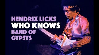 Band of Gypsys Jimi Hendrix Who Knows 3 Licks w/Tabs