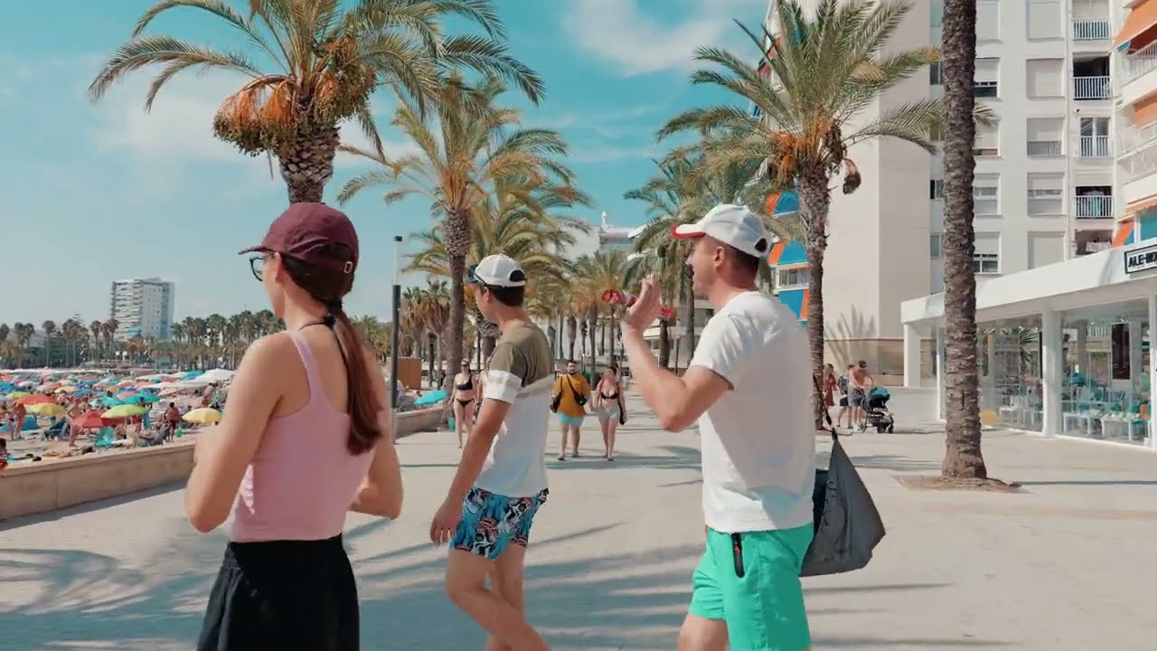 SALOU Spain 🇪🇸 Stunning Beachfront Walk | Summer Vibes along the Promenade 4K