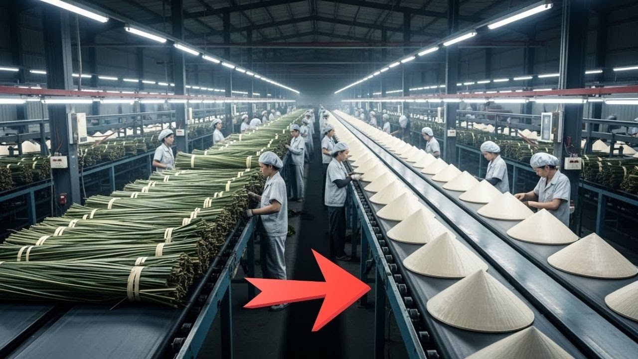 👒 How Vietnamese Conical Hats Are Made – Inside the Palm Leaf Factory (Full Process)