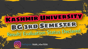 Kashmir University BG 3rd Semester Result- Evaluation Status Declared 📜.