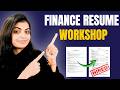 Finance Resume That Gets Shortlisted | Investment Banking, Equity Research, Finance Analyst