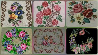 Floral cross stitch Hand embroidery thick cotton / Beautifull Hand cross stitch