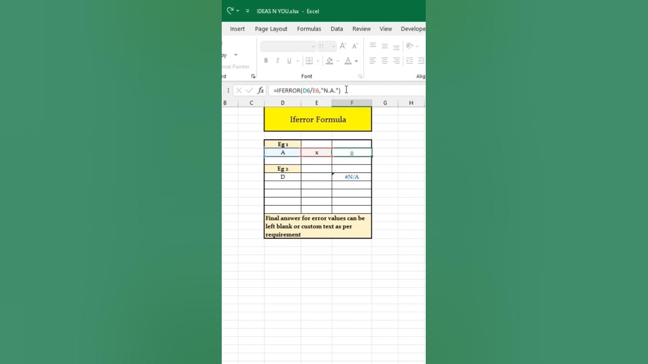How to use Iferror Formula? #iferror - YouTube