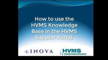 HVMS How-To Video: Using the HVMS Knowledgebase from the Support Portal