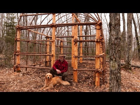 Building a Native American Longhouse with Hand Tools | The Best Natural Bushcraft Shelter