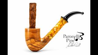 Video: Olive wood pipe Paronelli Toscano bent handmade