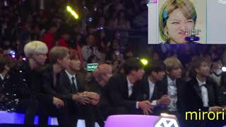 171201 BTS (방탄소년단) reaction to Best  Award (Nominees   VCR) @ MAMA 2017