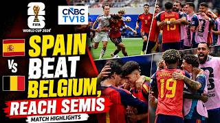 Spain vs Belgium Highlights | FIFA Quarter Finals | Mikel Merino, Ketelaere Score Goals |N18G
