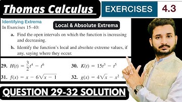 Thomas Calculus Exercise 4.3 Question 29 to 32 solution| Identifying Extrema by MSN Mathematician|